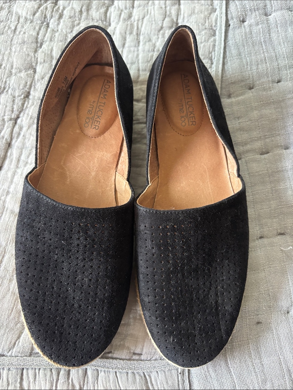 Adam Tucker Black Espadrille Flats